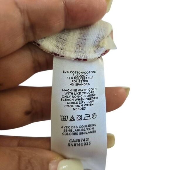 Loft A-Line Dress Women's Medium Red White Striped One Shoulder Ruffle Stretch - Picture 6 of 7